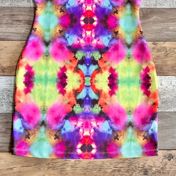 SOLD. Nameless Tie Dye Bodycon Mini Dress Size Medium - Picture 9 of 13